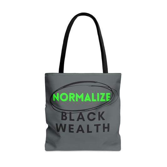 Gray and Black NBW Tote Bag