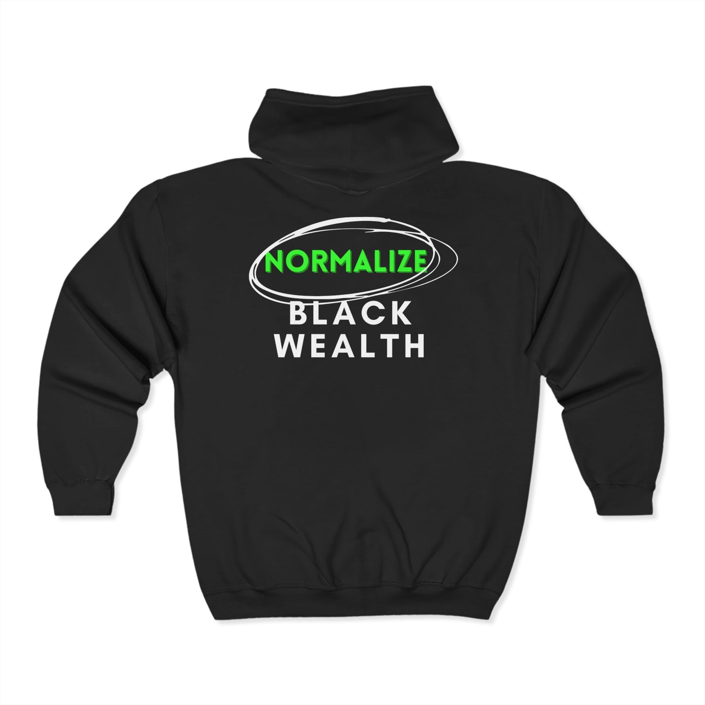 Normalize Black Wealth Zip-Up Hoodie | Unisex Heavy Blend™ Sweatshirt