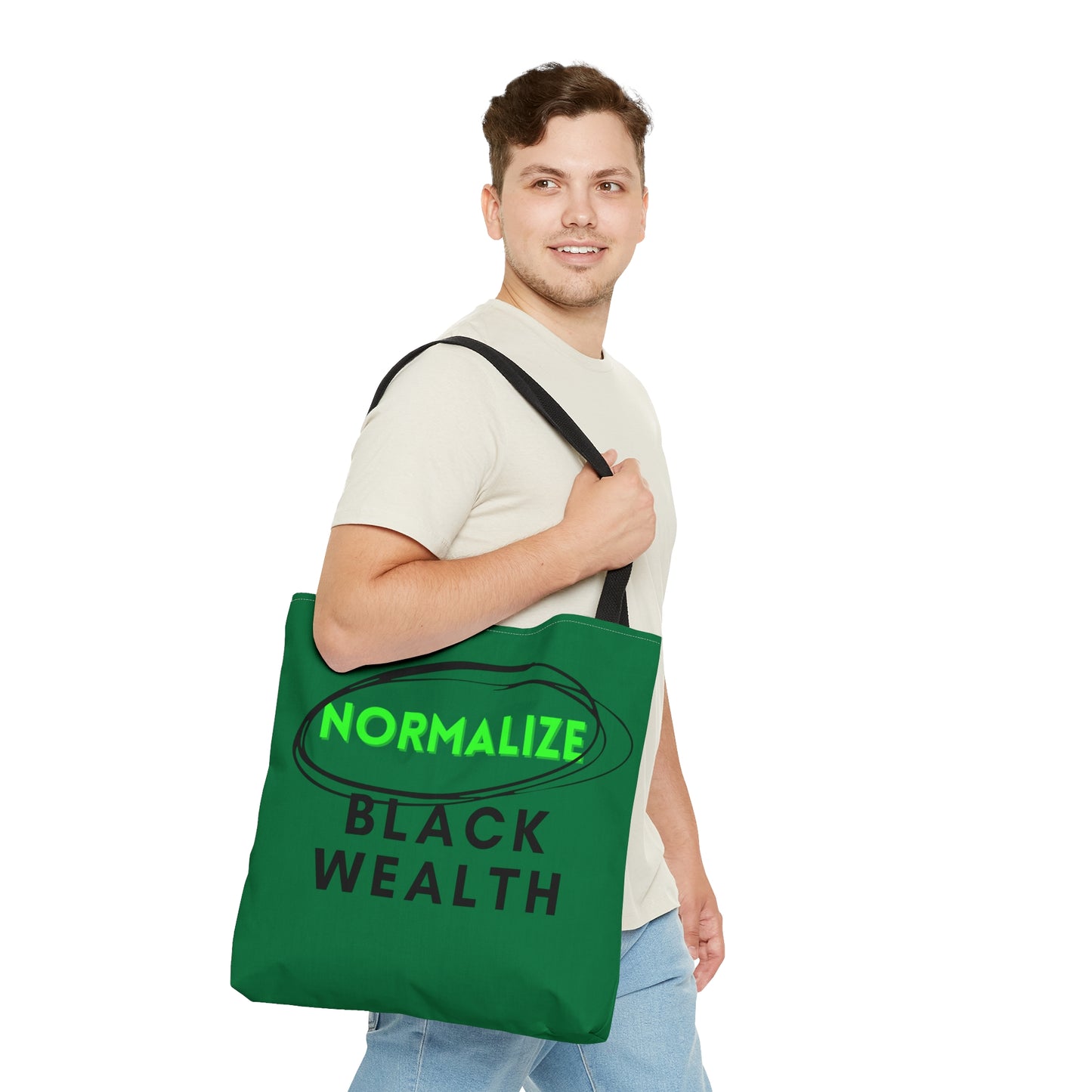 Dark Green and Black NBW Tote Bag