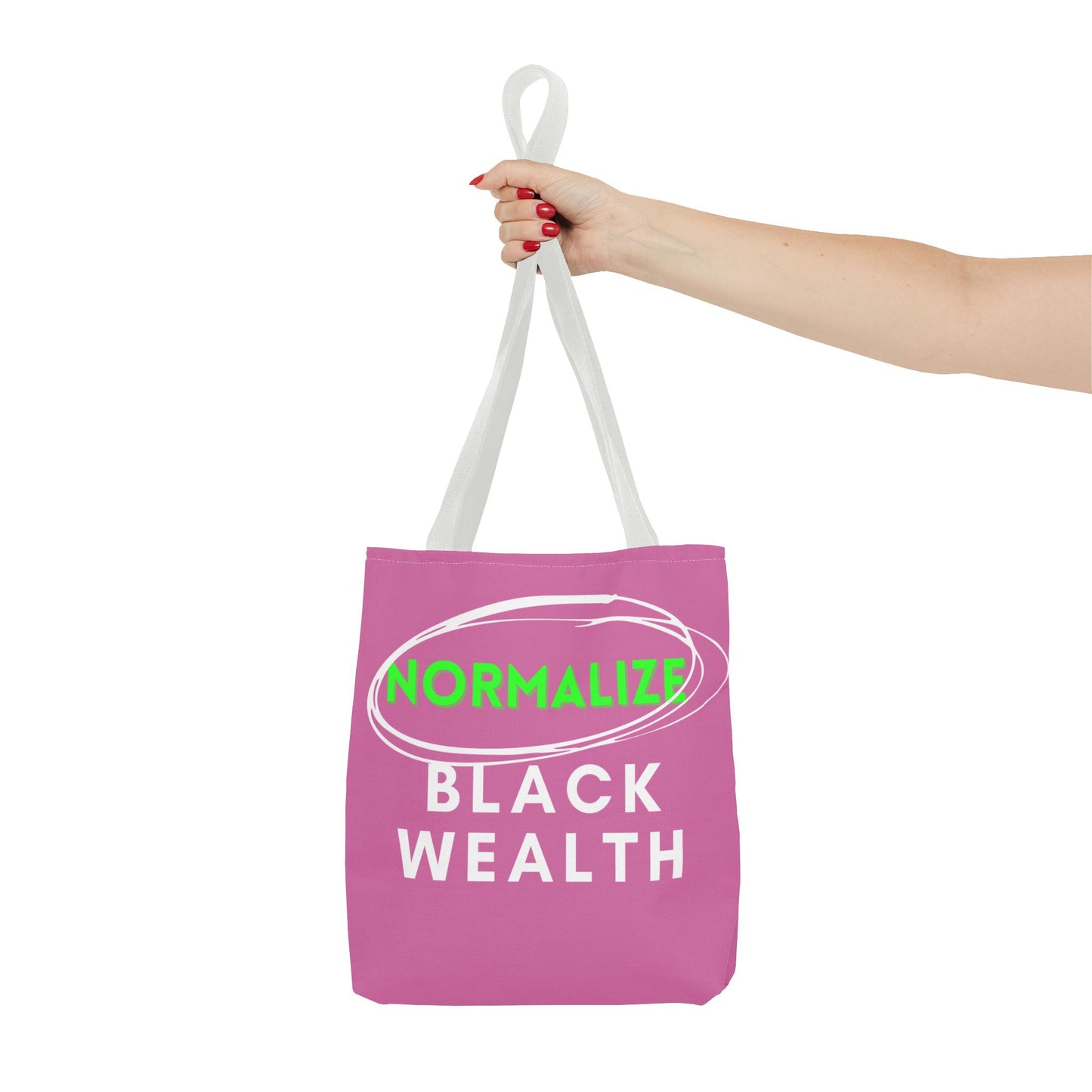 Normalize Black Wealth Tote Bag - Empowering Pink Eco-Friendly Carrier
