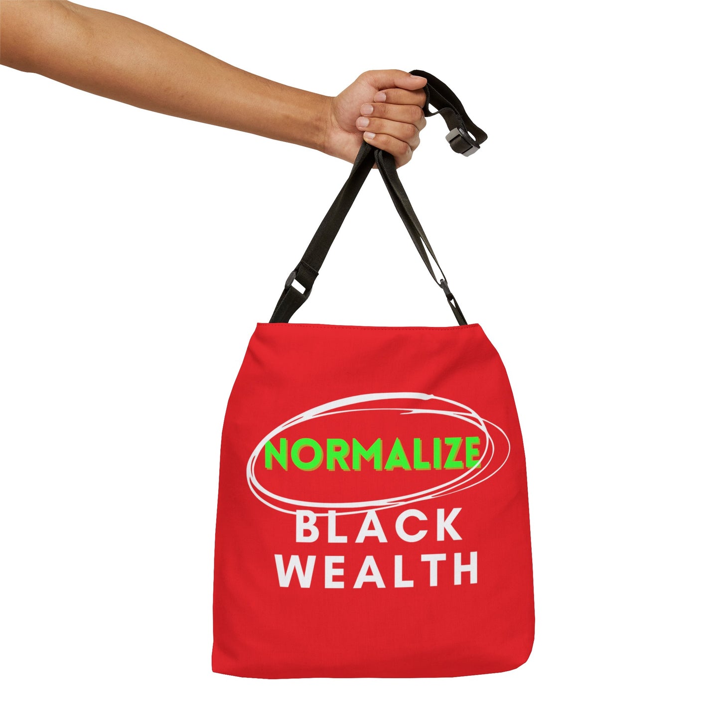 Red w/white logo Adjustable Tote Bag