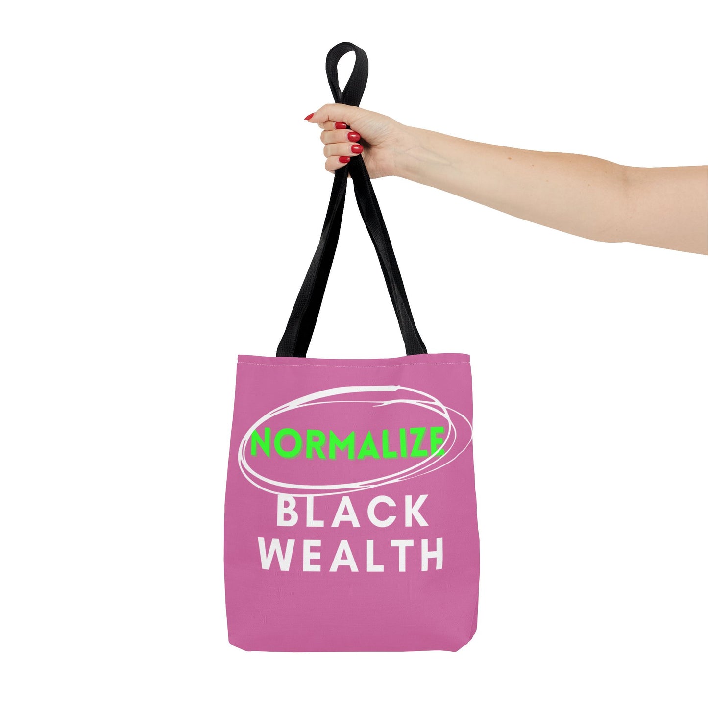 Normalize Black Wealth Tote Bag - Empowering Pink Eco-Friendly Carrier