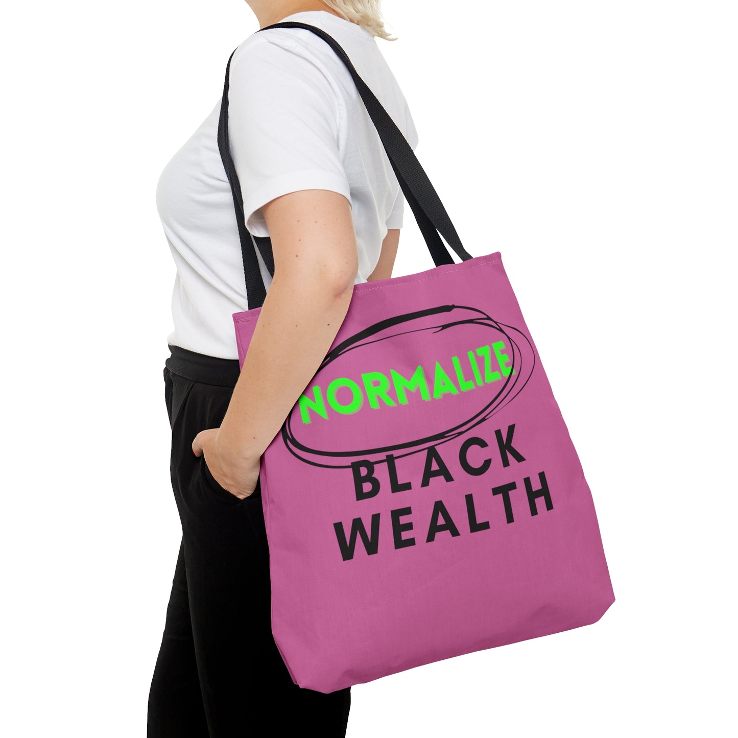 Light Pink and Black NBW Tote Bag