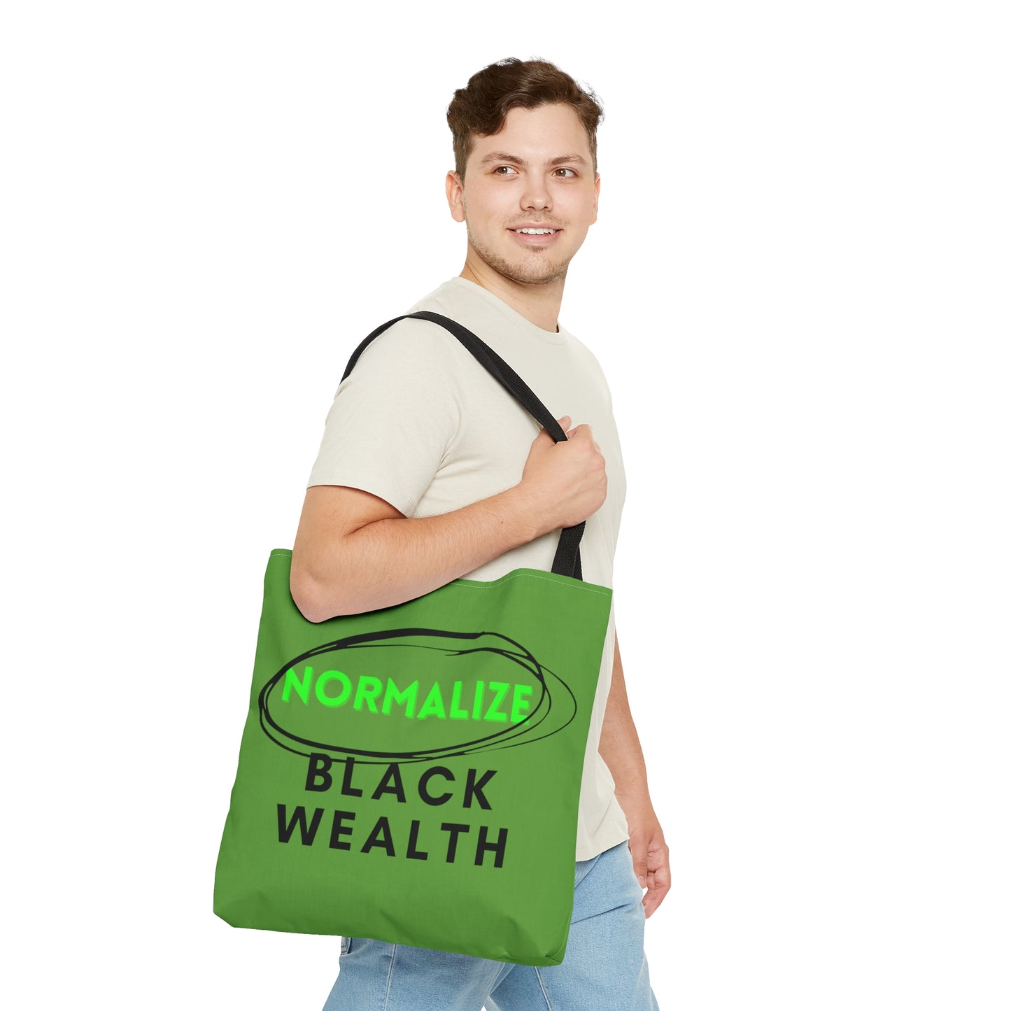 Light Green and Black NBW Tote Bag