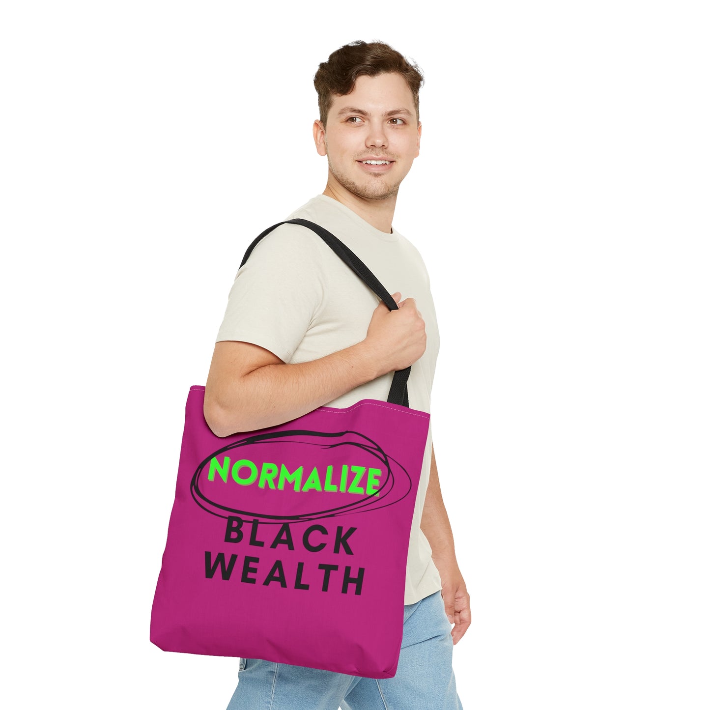 Fuchsia and Black NBW Tote Bag