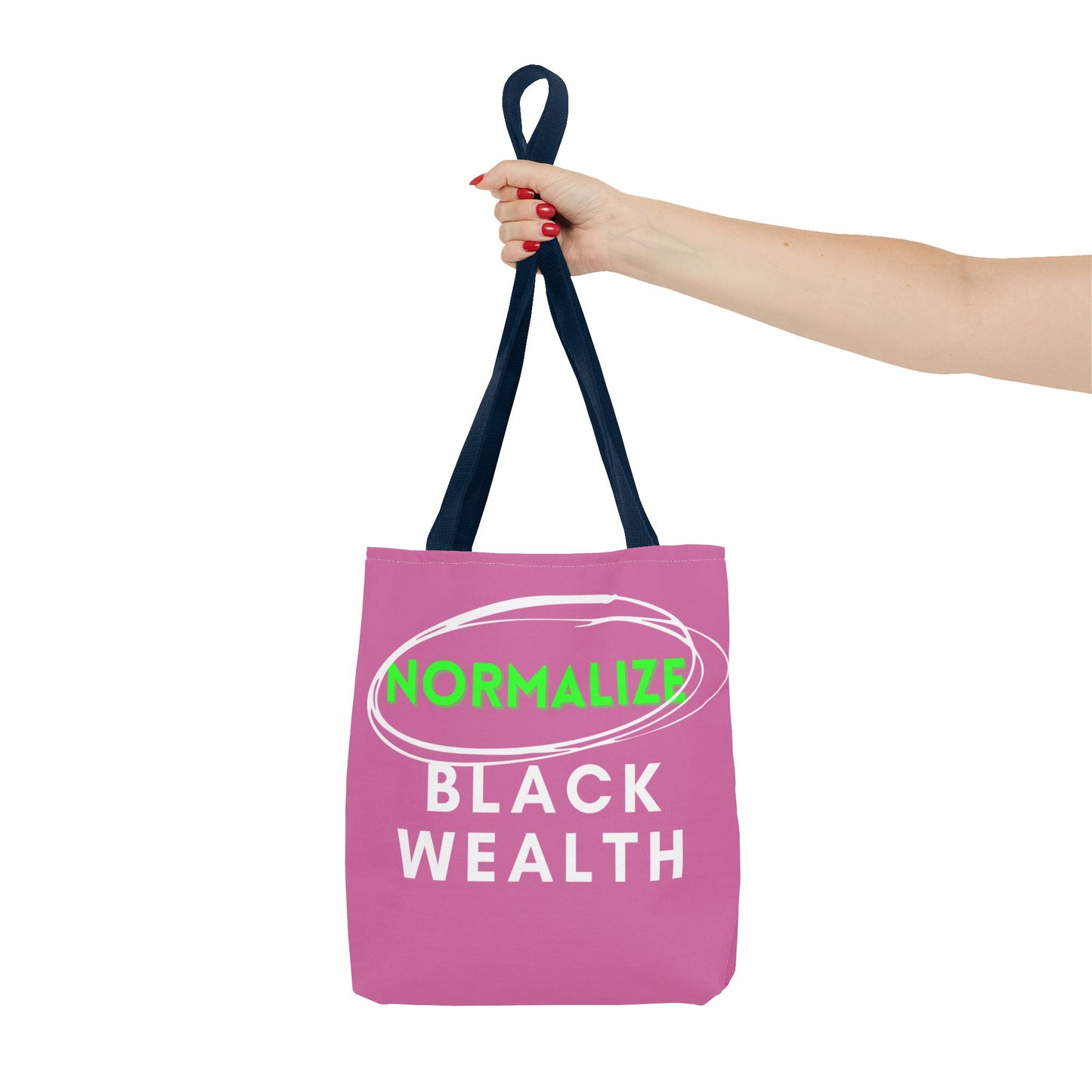 Normalize Black Wealth Tote Bag - Empowering Pink Eco-Friendly Carrier