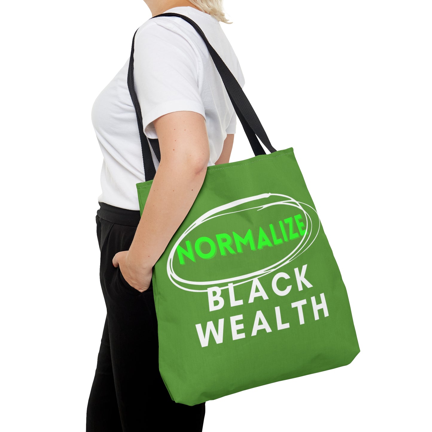 Light Green and White NBW Tote Bag