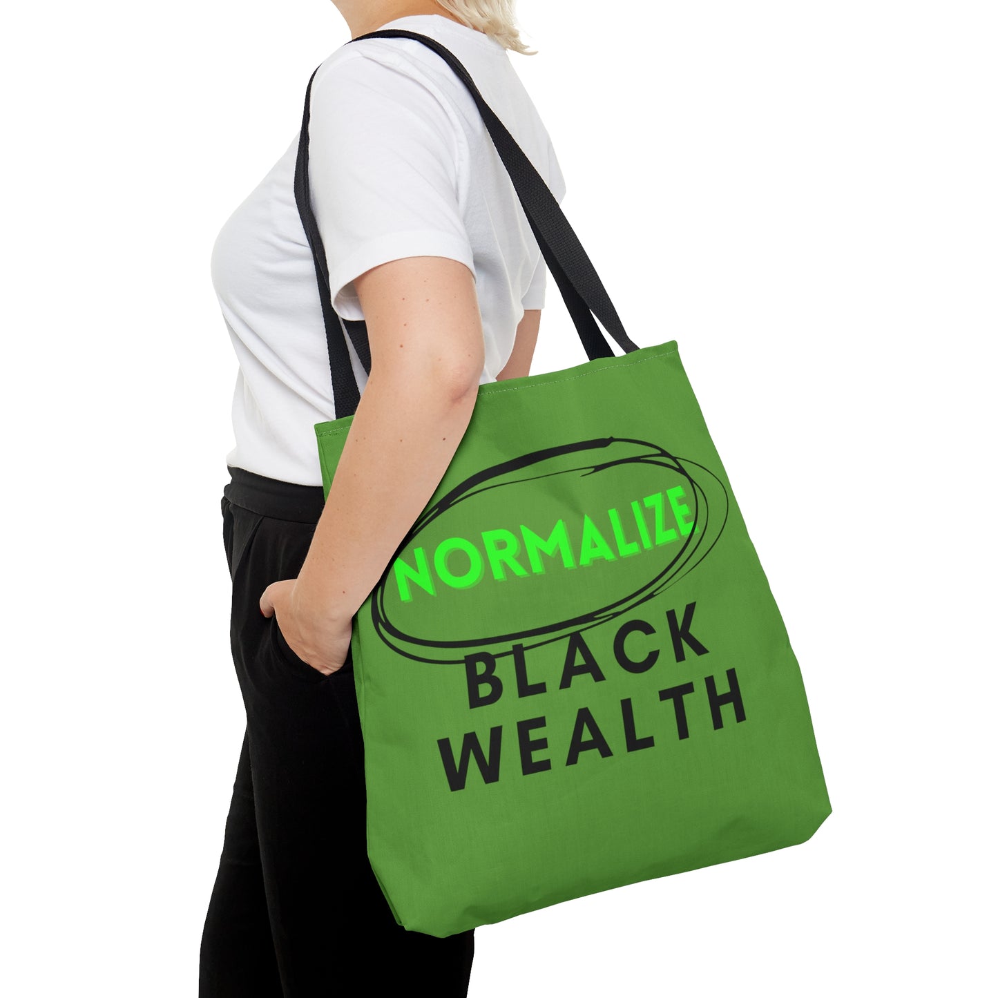 Light Green and Black NBW Tote Bag