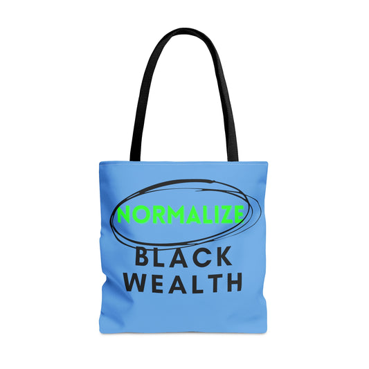 Light Blue and Black NBW Tote Bag