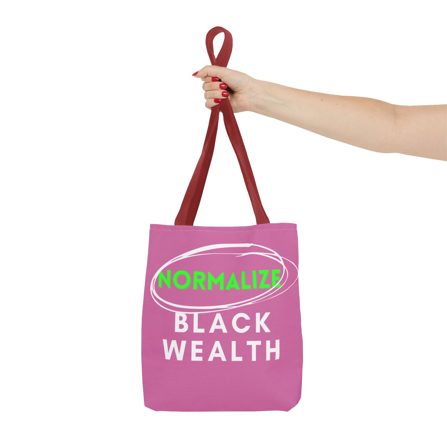 Normalize Black Wealth Tote Bag - Empowering Pink Eco-Friendly Carrier